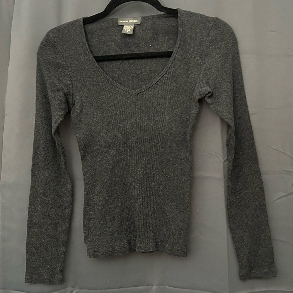 Banana republic gray long sleeve shirt